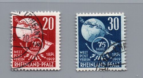 Franz. Zone Rheinland Pfalz Michel Nummer 51 + 52 gestempelt