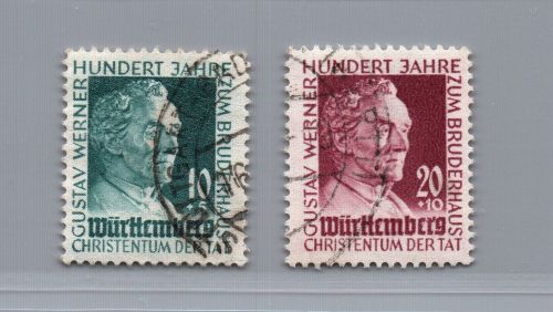 Franz. Zone Württemberg Michel Nummer 47 + 48 gestempelt