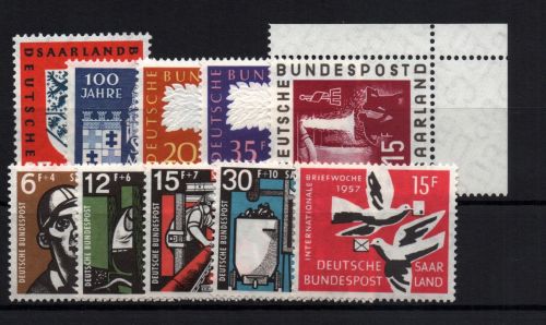 Saargebiet Michel Nummer 379 + 400 - 408 postfrisch