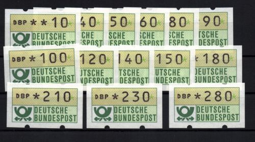 Bund Automaten ATM 1 Versandstellensatz VS1 postfrisch ohne Zählnummer