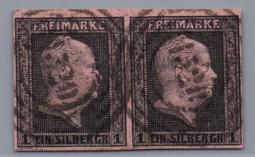Preussen Michel-Nr. 2 2er-Block gestempelt geprüft