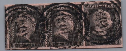 Preussen Michel-Nr. 2 3er-Block gestempelt