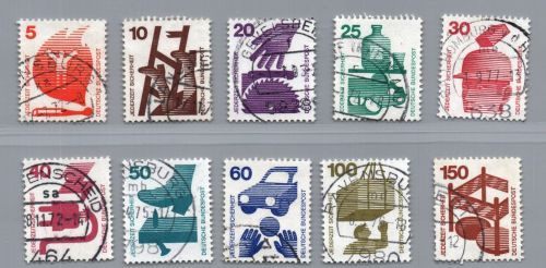 Bund Michel Nummer 694 ARa - 703 ARa gestempelt