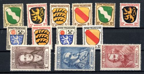 Alliierte Besetzung Franz. Zone Michel Nr 1 - 13 postfrisch