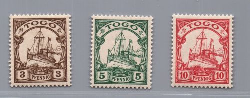 Dt. Kolonien Togo Michel Nummer 7 + 8 + 9 postfrisch