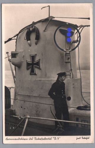 Ansichtskarte WK II - Marine Kommandoturm - U Boot U 9 - 1937