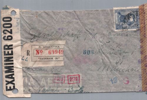 Flug Unfall Brief Argentinien über Lissabon - Einschreiben nach München 1943