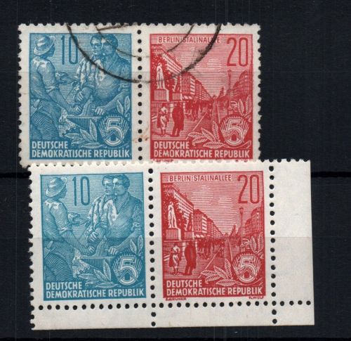 DDR Zusammendruck W5 postfrisch und gestempelt