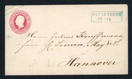 Hannover Ganzsache Dannenberg nach Hannover