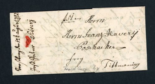Vorphila Brief Trostberg 1792 nach Tittmoning
