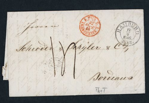 Vorphilatelie Brief Hamburg nach Bordeaux 1848