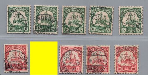 Dt. Kolonien Deutsch Südwestafrika Lot gestempelt