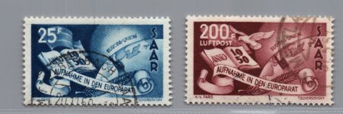 Saar Michel Nummer 297 + 298 gestempelt geprüft