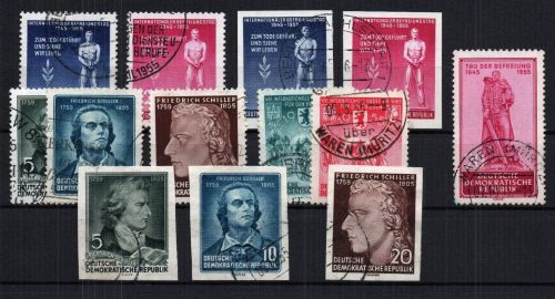 DDR Michel Nummer 459 - 471 mit A + B gestempelt