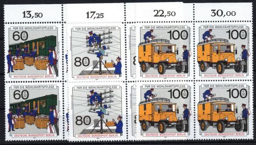 Berlin Michel-Nr. 876 - 878 4er-Blöcke postfrisch