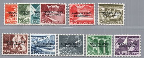Schweiz Ausg. f. Int. Organisationen Michel-Nr. ONU 1 - 11 postfrisch