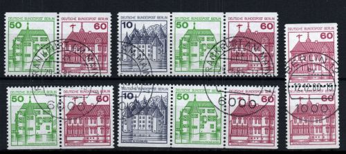 Berlin Zusammendruck Michel-Nr. W75 - W78 + 611 C/D gestempelt