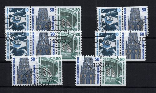 Berlin Zusammendruck Michel-Nr. W 83 - W 88 gestempelt