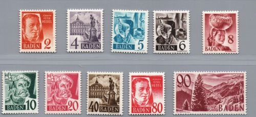 Franz. Zone Baden Michel Nr. 28 - 37 postfrisch