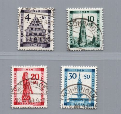Franz. Zone Baden Michel Nr. 38 A - 41 A gestempelt + geprüft