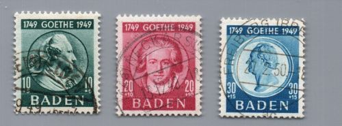 Franz. Zone Baden Michel Nr. 47 - 49 gestempelt 48 + 49 geprüft