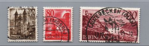 Franz. Zone Rheinland Pfalz Michel Nr. 39 - 41 gestempelt