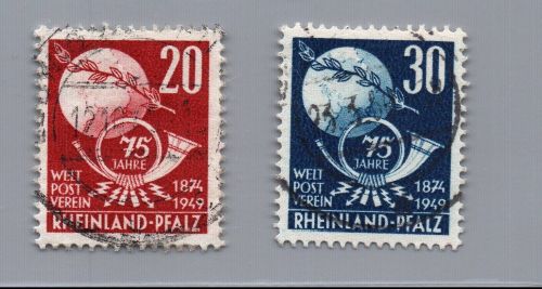 Franz. Zone Rheinland Pfalz Michel Nr. 51 + 52 gestempelt