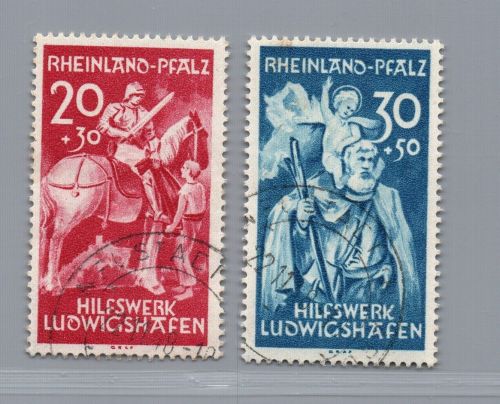 Franz. Zone Rheinland Pfalz Michel Nr. 30 + 31 gestempelt + geprüft