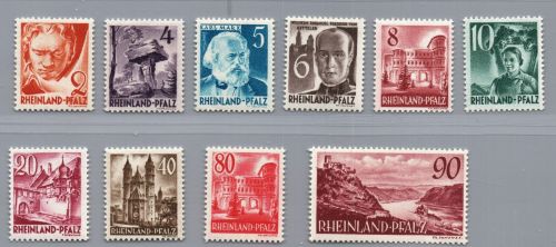 Franz. Zone Rheinland Pfalz Michel Nr. 32 - 41 postfrisch