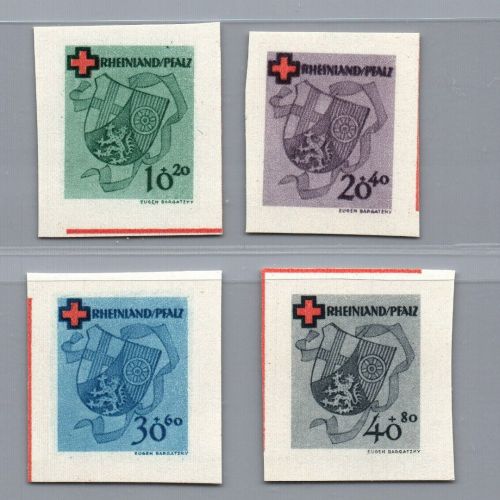 Franz. Zone Rheinland Pfalz Michel Nr. 42 B - 45 B ungebraucht Falz