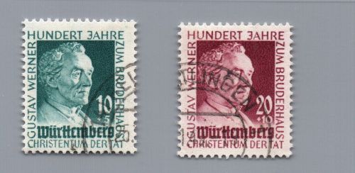 Franz. Zone Württemberg Michel Nr. 47 + 48 gestempelt