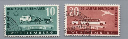 Franz. Zone Württemberg Michel Nr. 49 + 50 gestempelt + geprüft
