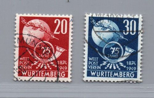 Franz. Zone Württemberg Michel Nr. 51 + 52 gestempelt + geprüft