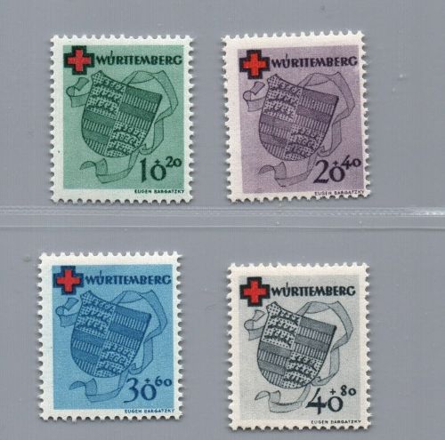 Franz. Zone Württemberg Michel Nr. 40 A - 43 A postfrisch + geprüft