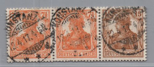 Deutsches Reich Germania Zusammendruck W10 gestempelt