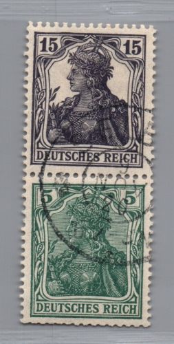 Deutsches Reich Germania Zusammendruck S6 gestempelt