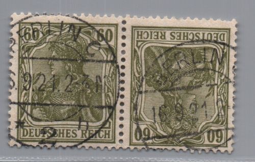 Deutsches Reich Germania Zusammendruck K4 gestempelt