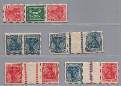 Dt. Reich Lot Germania Zusammendrucke ungebraucht Falz