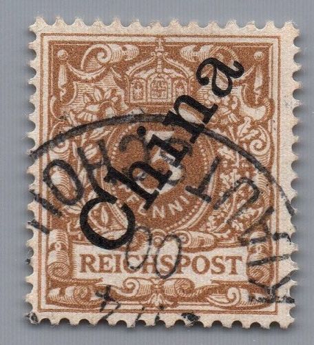 Deutsche Kolonien Kiautschou Michel-Nr. V 1 II b gestempelt geprüft