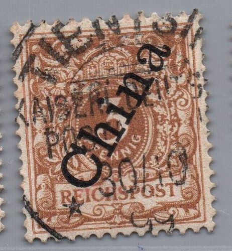 Deutsche Kolonien Kiautschou Michel-Nr. 4 I II b gestempelt