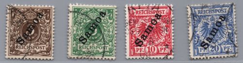 Deutsche Kolonien Samoa Michel-Nr. 1 - 4 gestempelt