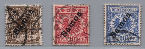 Deutsche Kolonien Samoa Michel-Nr. Lot aus 1 - 3 gestempelt