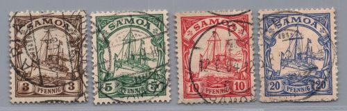 Deutsche Kolonien Samoa Michel-Nr. 7 - 10 gestempelt