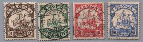 Deutsche Kolonien Samoa Michel-Nr. 7 - 10 gestempelt