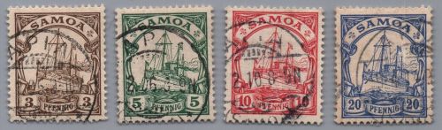 Deutsche Kolonien Samoa Michel-Nr. 7 - 10 gestempelt