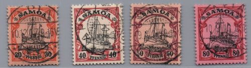 Deutsche Kolonien Samoa Michel-Nr. 12 - 15 gestempelt