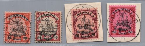 Deutsche Kolonien Samoa Michel-Nr. 12 - 15 gestempelt