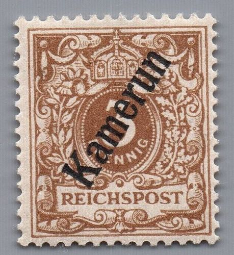 Deutsche Kolonien Kamerun Michel-Nr. 1 b ungebraucht mit Falz geprüft