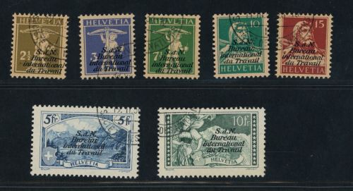 Schweiz Ausg. f. Int. Organisationen Michel-Nr. BIT 25 - 31 gestempelt