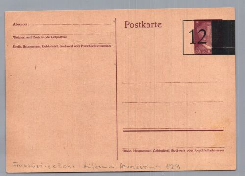 Alliierte Besetzung Schwärzung - Aufbrauch Provisorium - Franz Zone 1945